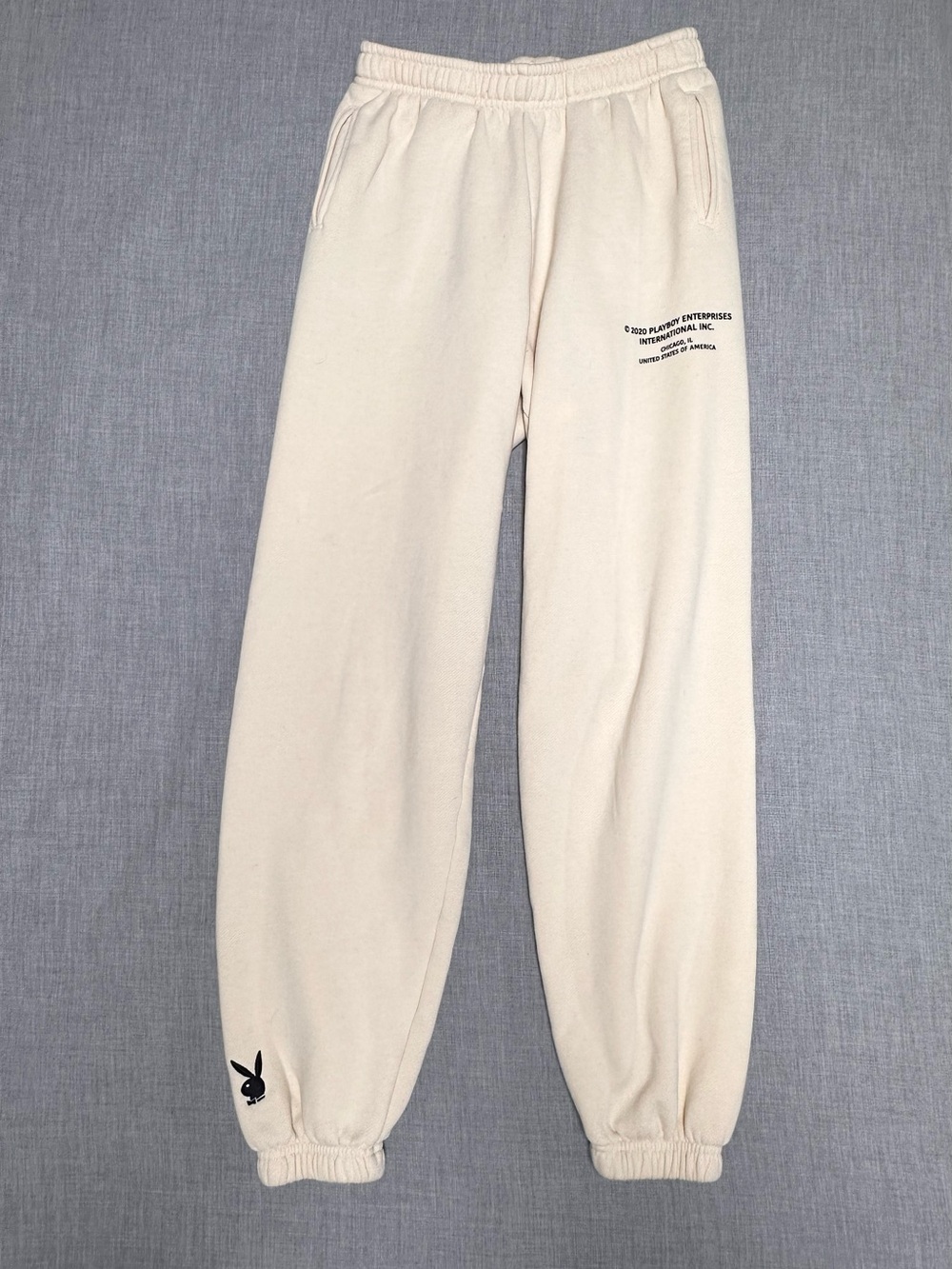 Playboy x PacSun Cream/Beige Graphic Sweatpants Joggers